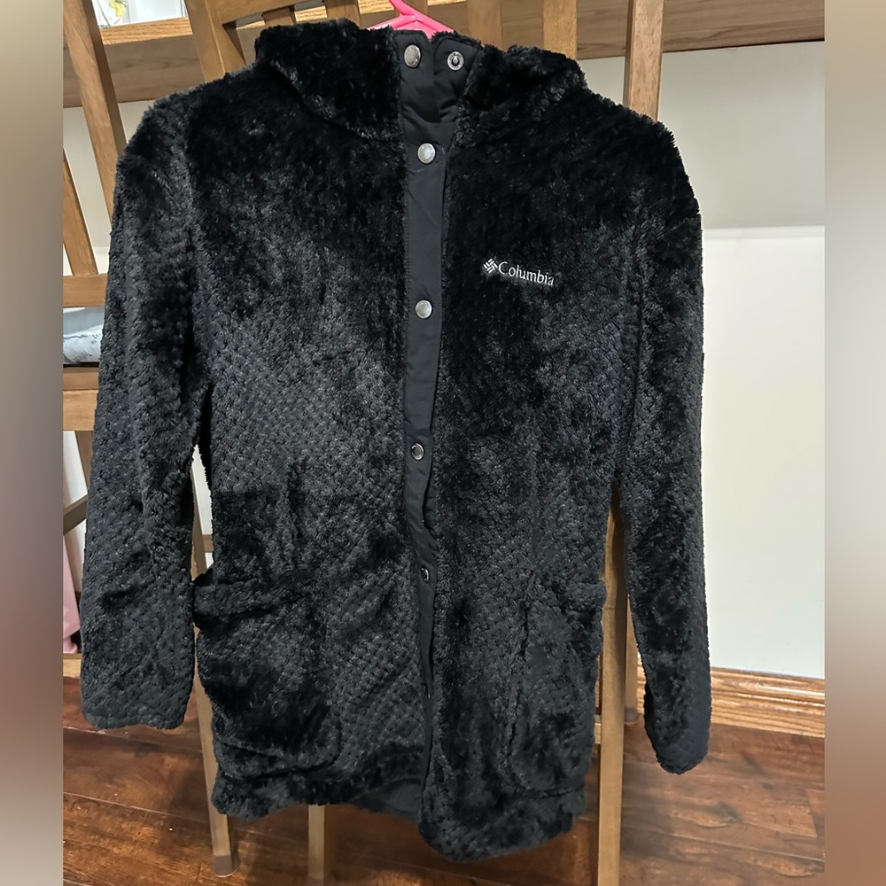Child’s Black fuzzy Columbia, longer length